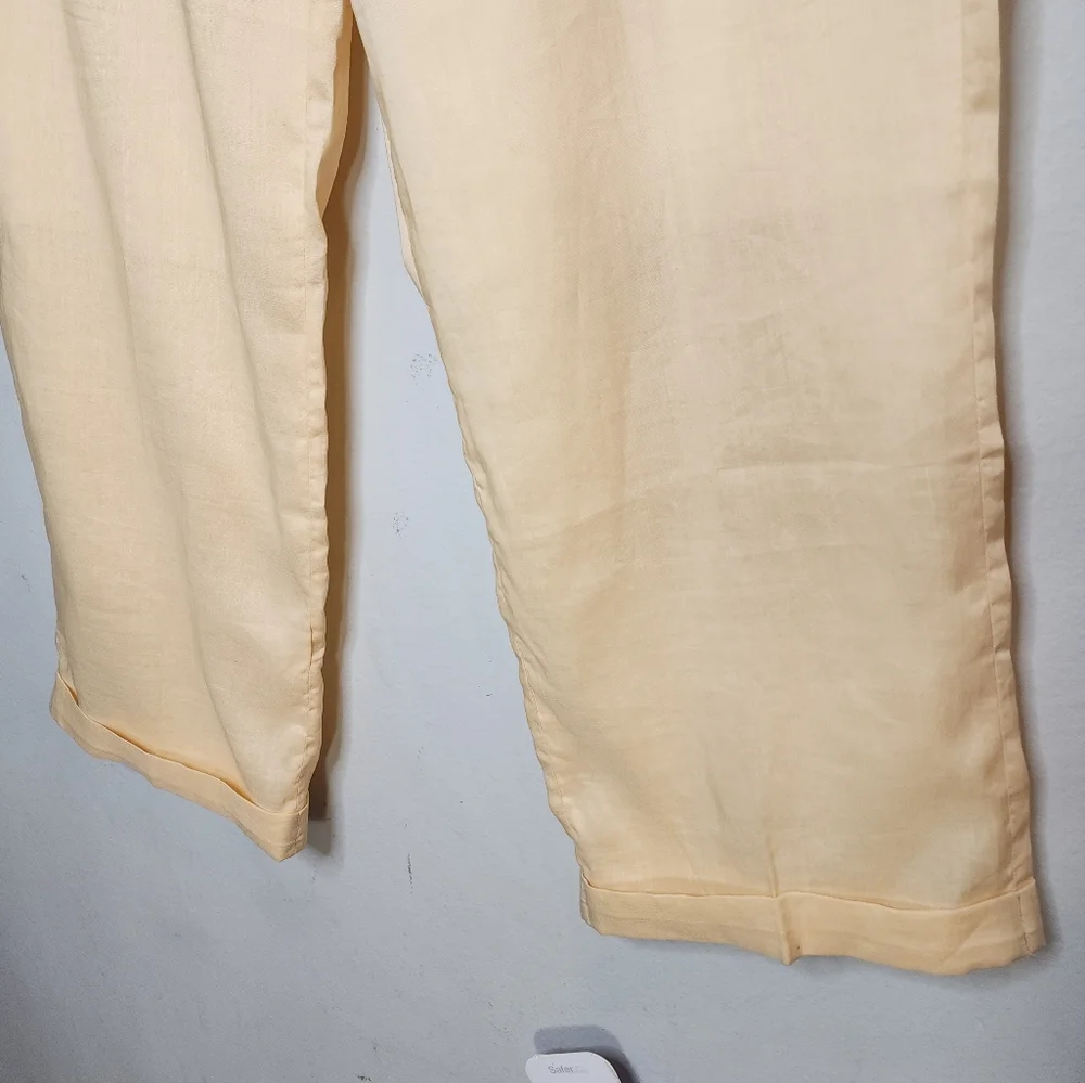 NWT Mojito 100% Linen Yellow Pleated Pants Men's Size‎ 44 (29